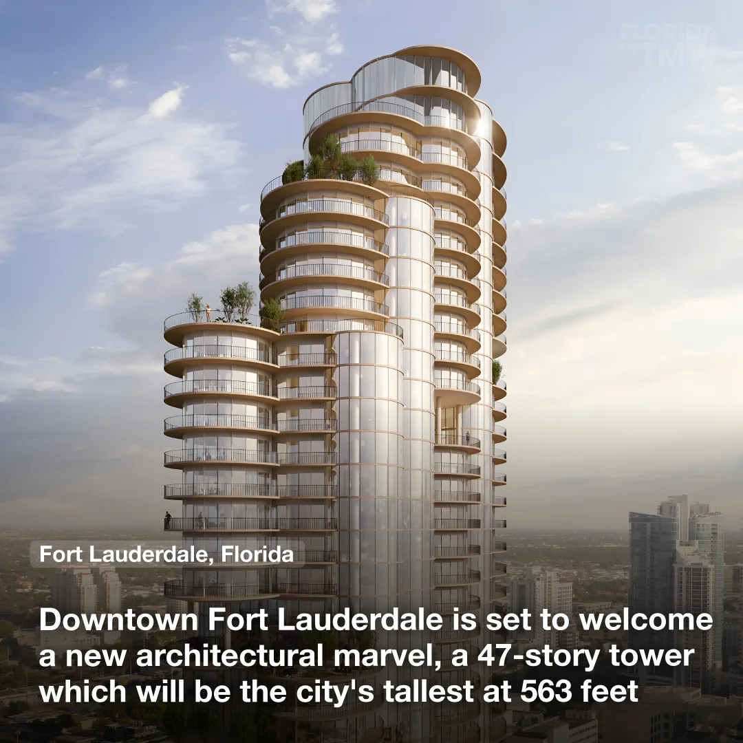 Downtown Fort Lauderdale is set to welcome a new architectural marvel, a 47-story tower that will be the city's tallest at 563 feet