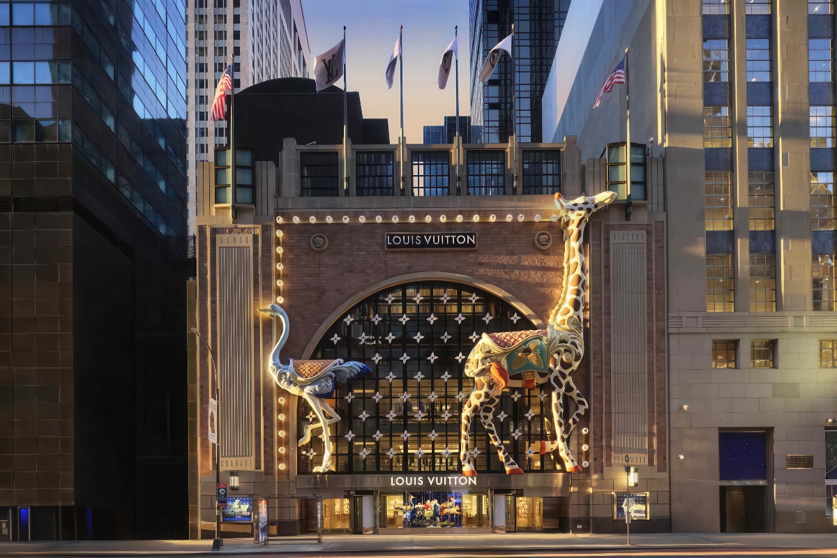 Louis Vuitton opens its first United States restaurant, Le Café Louis Vuitton, in Midtown Manhattan