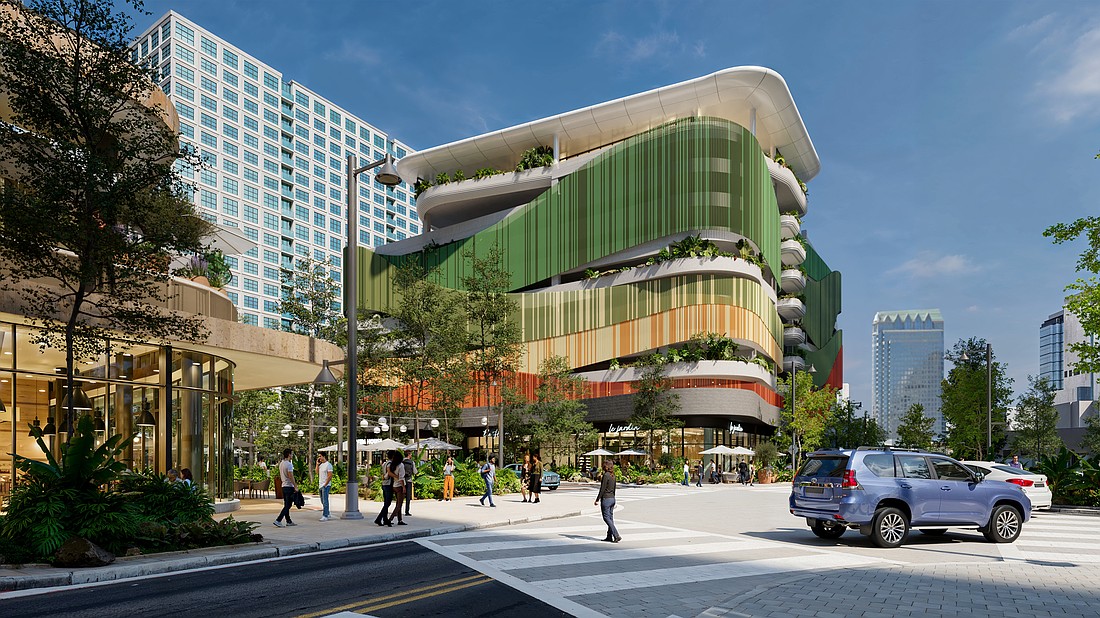 Mixed-use parking garage unveiled in Water Street Tampa
