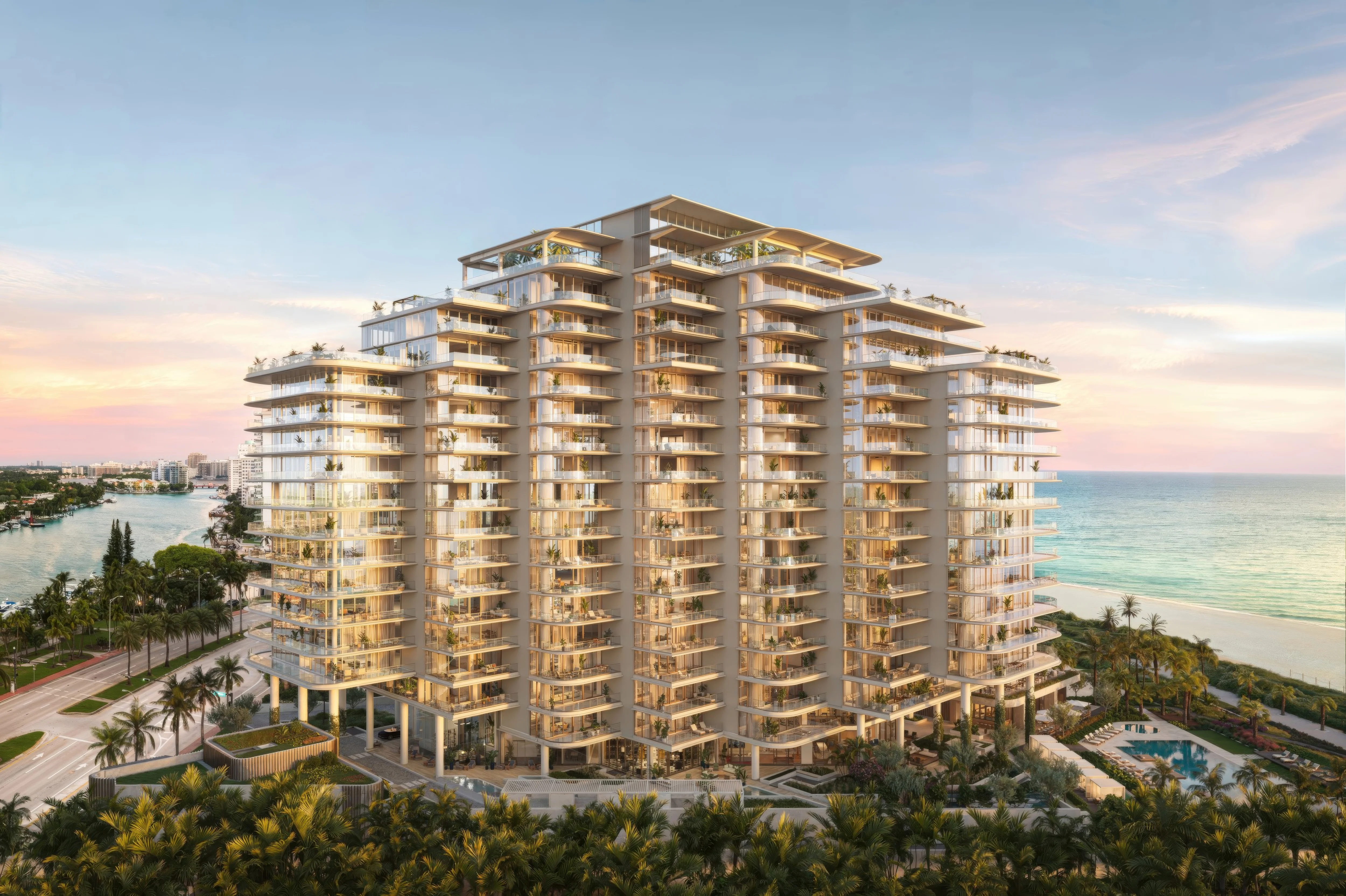 Billionaire Barry Sternlicht's Starwood Capital Group and Mast Capital break ground on the Perigon Miami Beach, an oceanfront condo tower rising 17 stories with 73 units