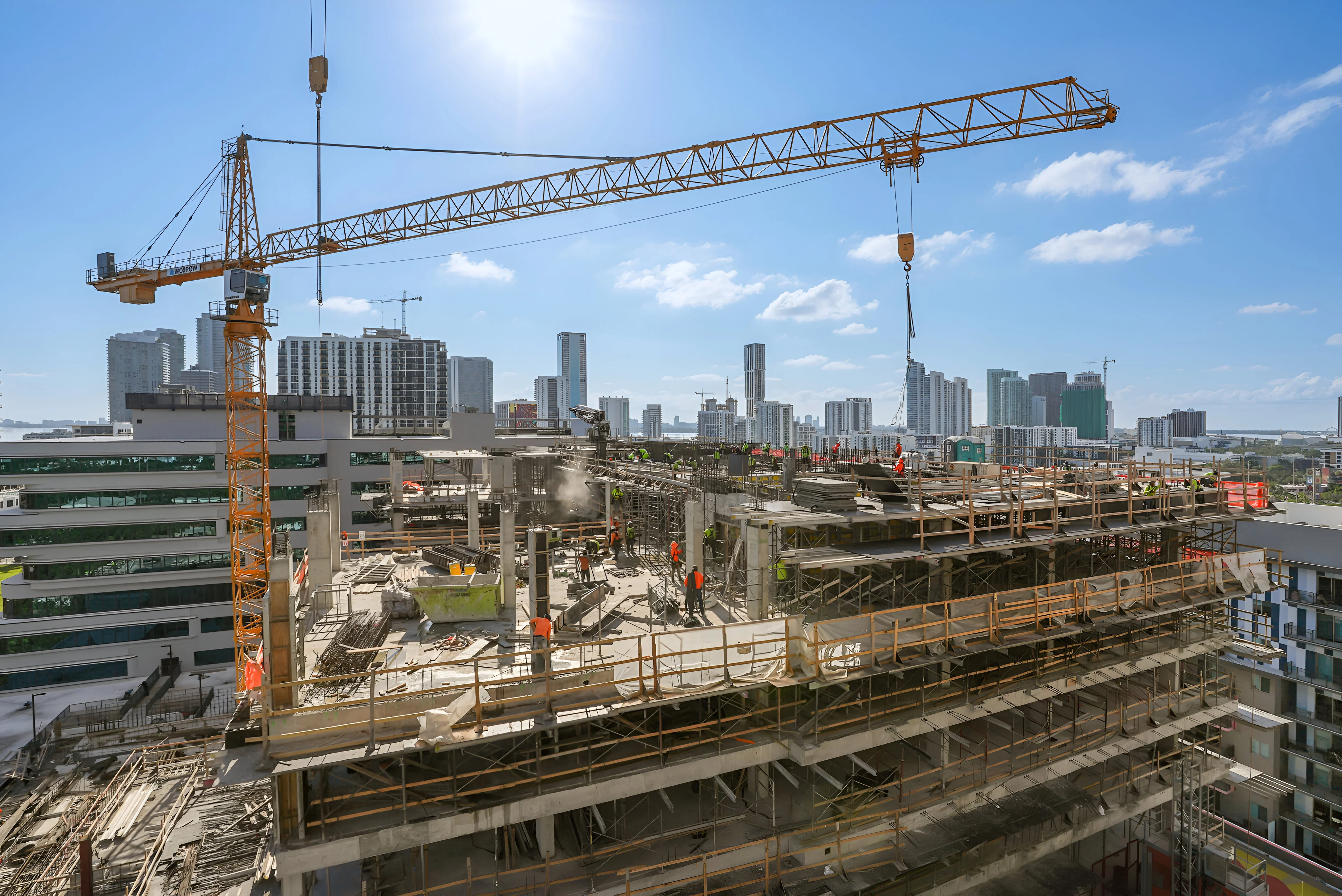 Wynwood Plaza in Wynwood Arts District reaches milestone with top-off of twelve-story office tower