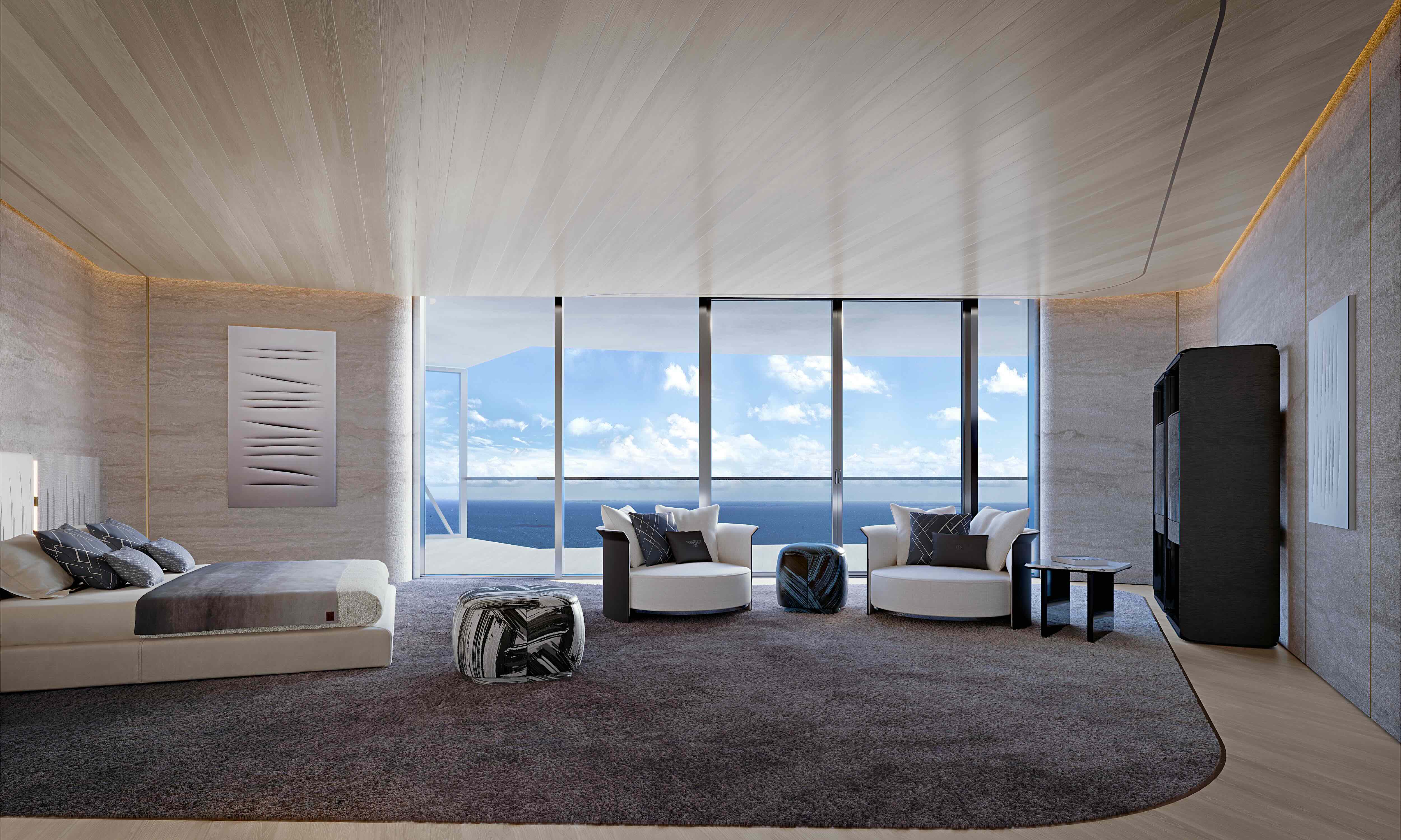 Rendering of the Penthouse, Bentley Residences Miami