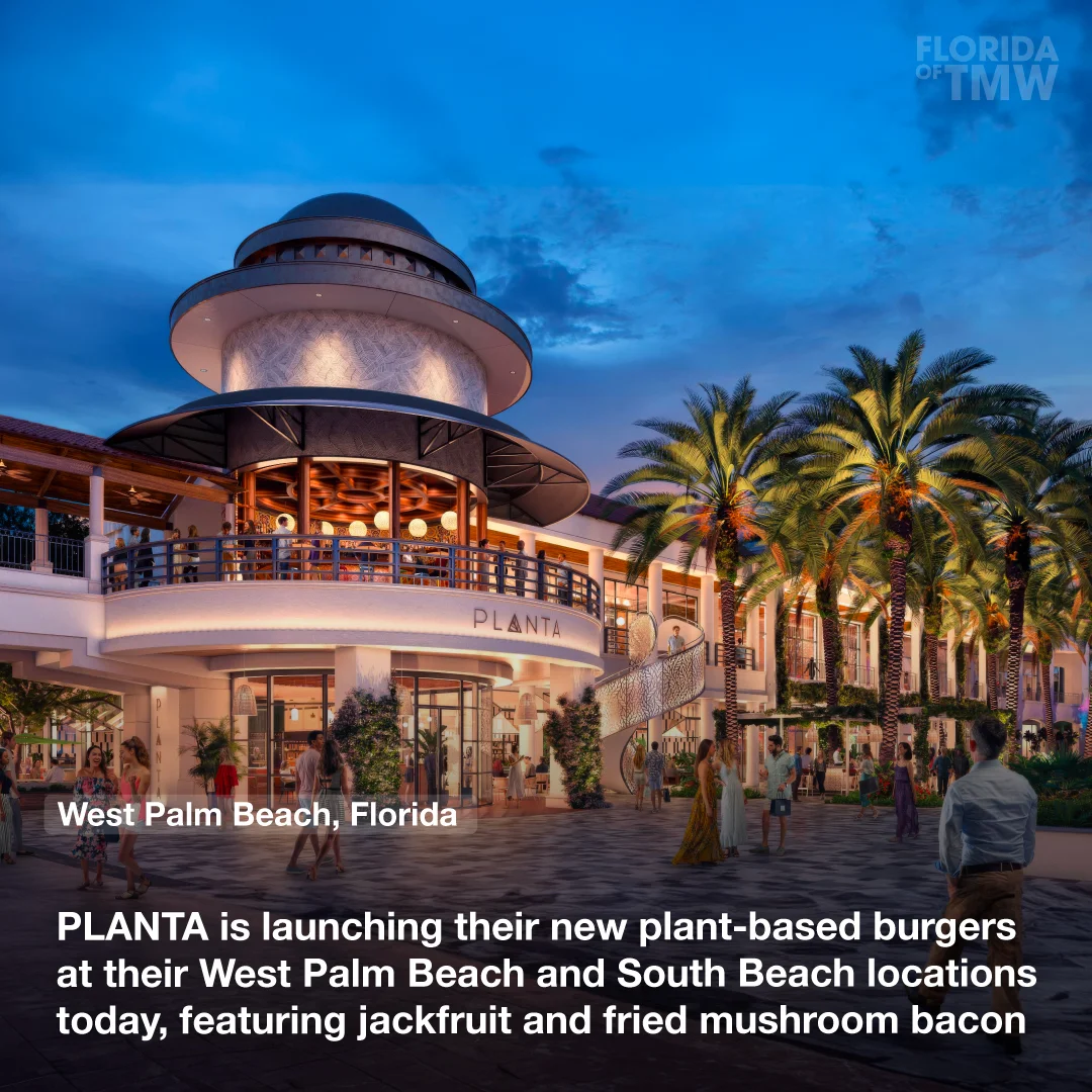 PLANTA is launching their new plant-based burgers at their West Palm Beach and South Beach locations today, featuring jackfruit, and fried mushroom bacon