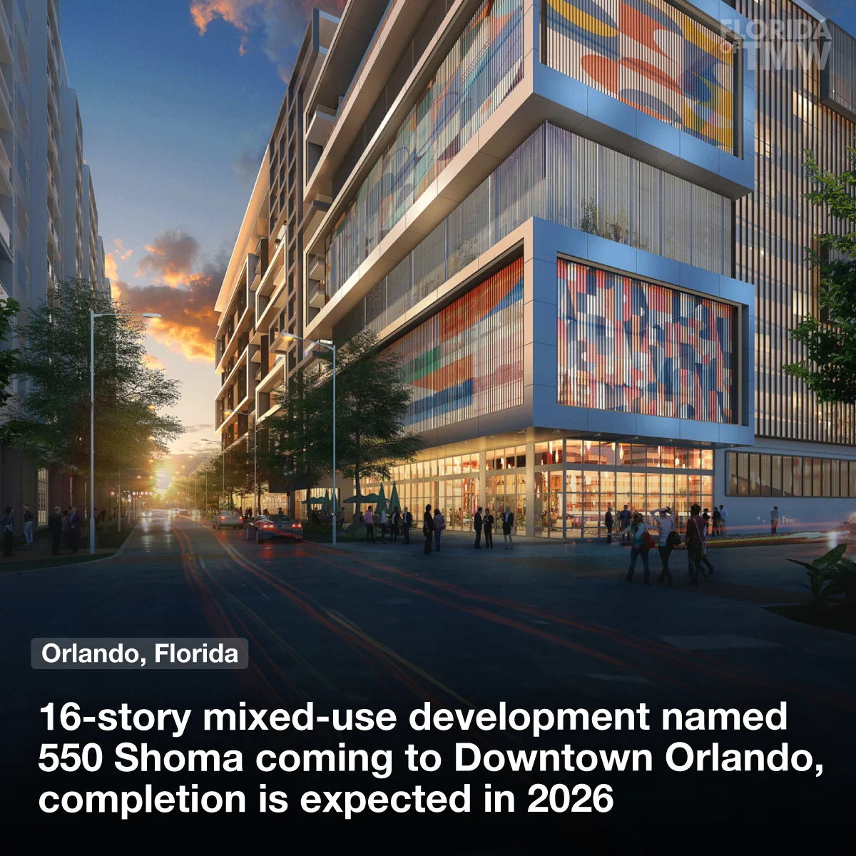 Shoma Group to Develop 16-story Mixed-Use Tower at Downtown Orlando's 550 Mariposa Street