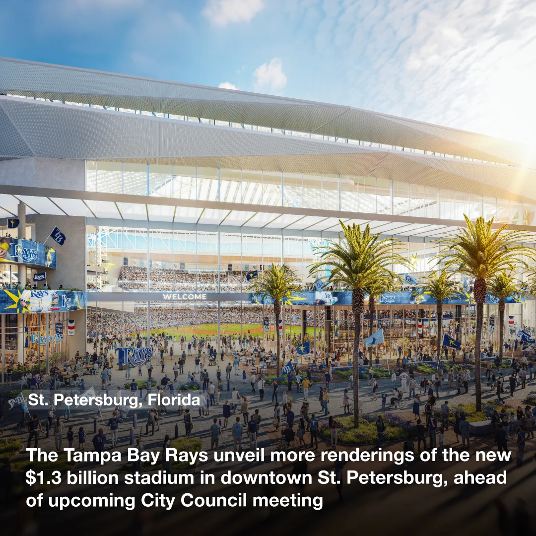 The Tampa Bay Rays unveil more renderings of the new $1.3 billion stadium in downtown St. Petersburg, ahead of the upcoming City Council meeting