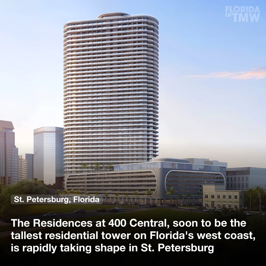 The Residences at 400 Central will soon be the tallest residential tower on Florida's west coast