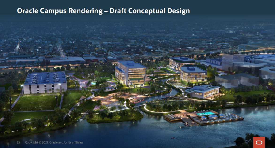 Oracle CEO, Larry Ellison announces plans to move new global headquarters to Nashville, plans to generate 8,500 jobs by 2031, and build a 70-acre campus on East Bank