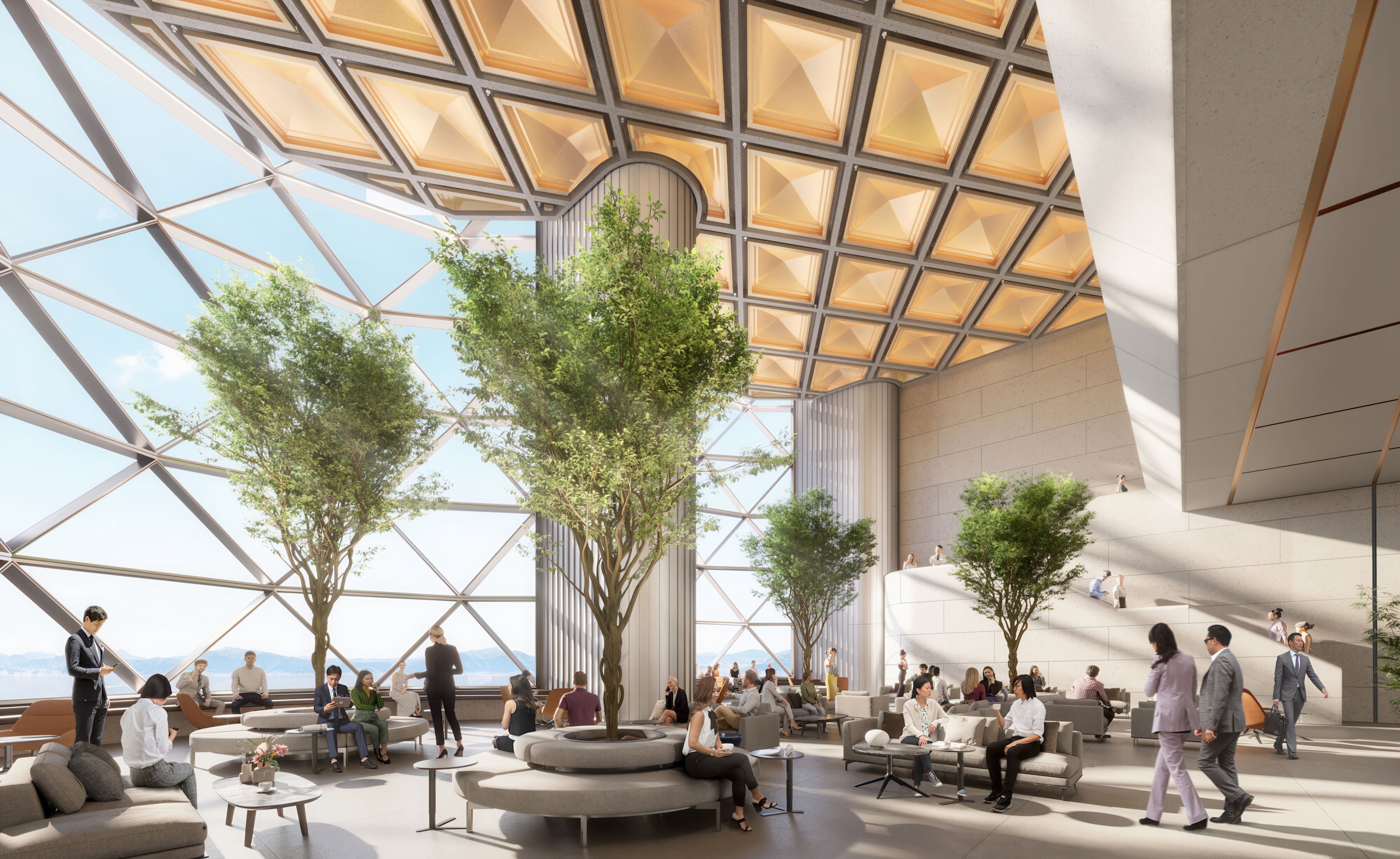 Rendering of China Merchants Bank HQ, Foster+Partners