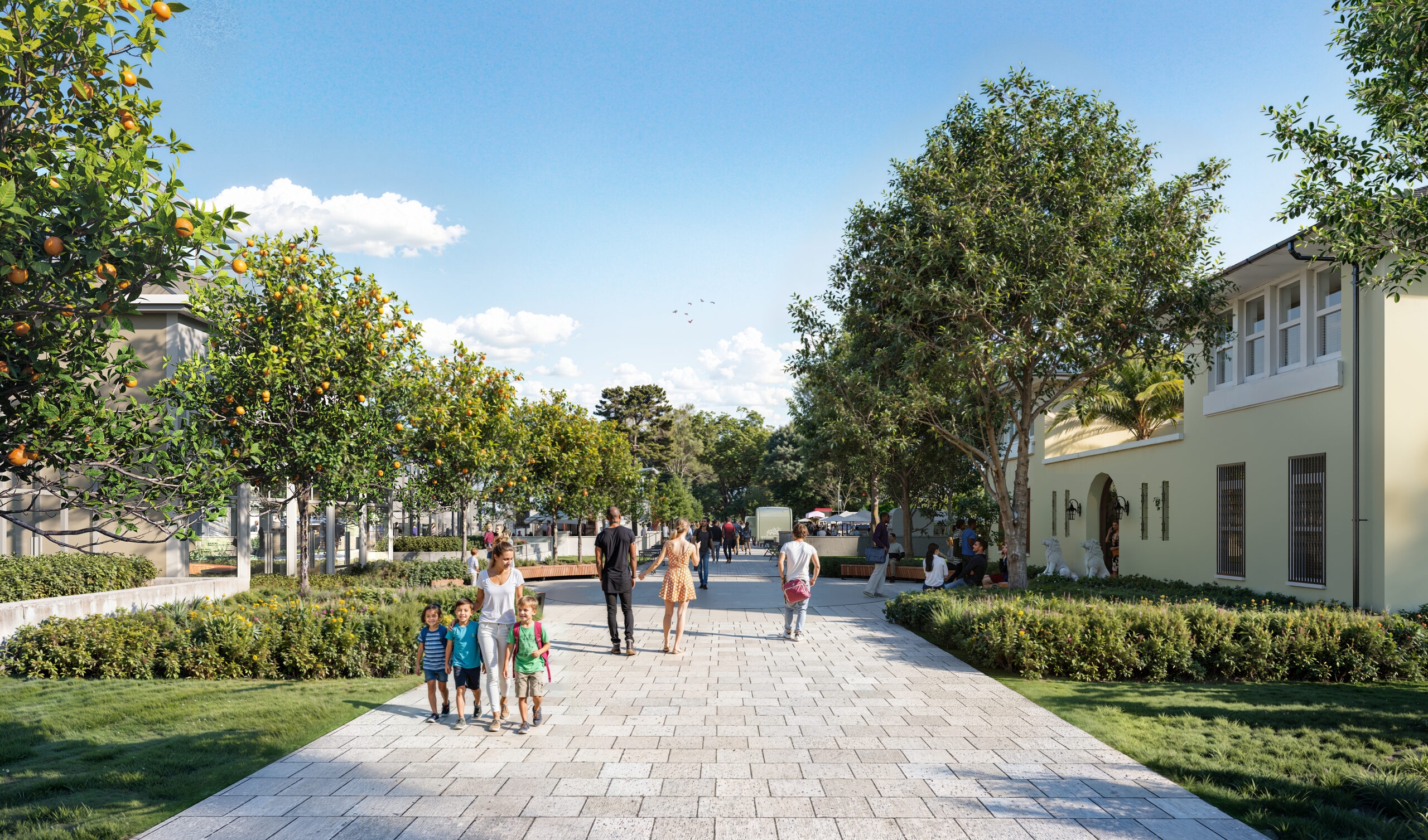 Rendering of Vizcaya Village, Beyer Blinder Belle Architects & Planners + NBW, with MAQE