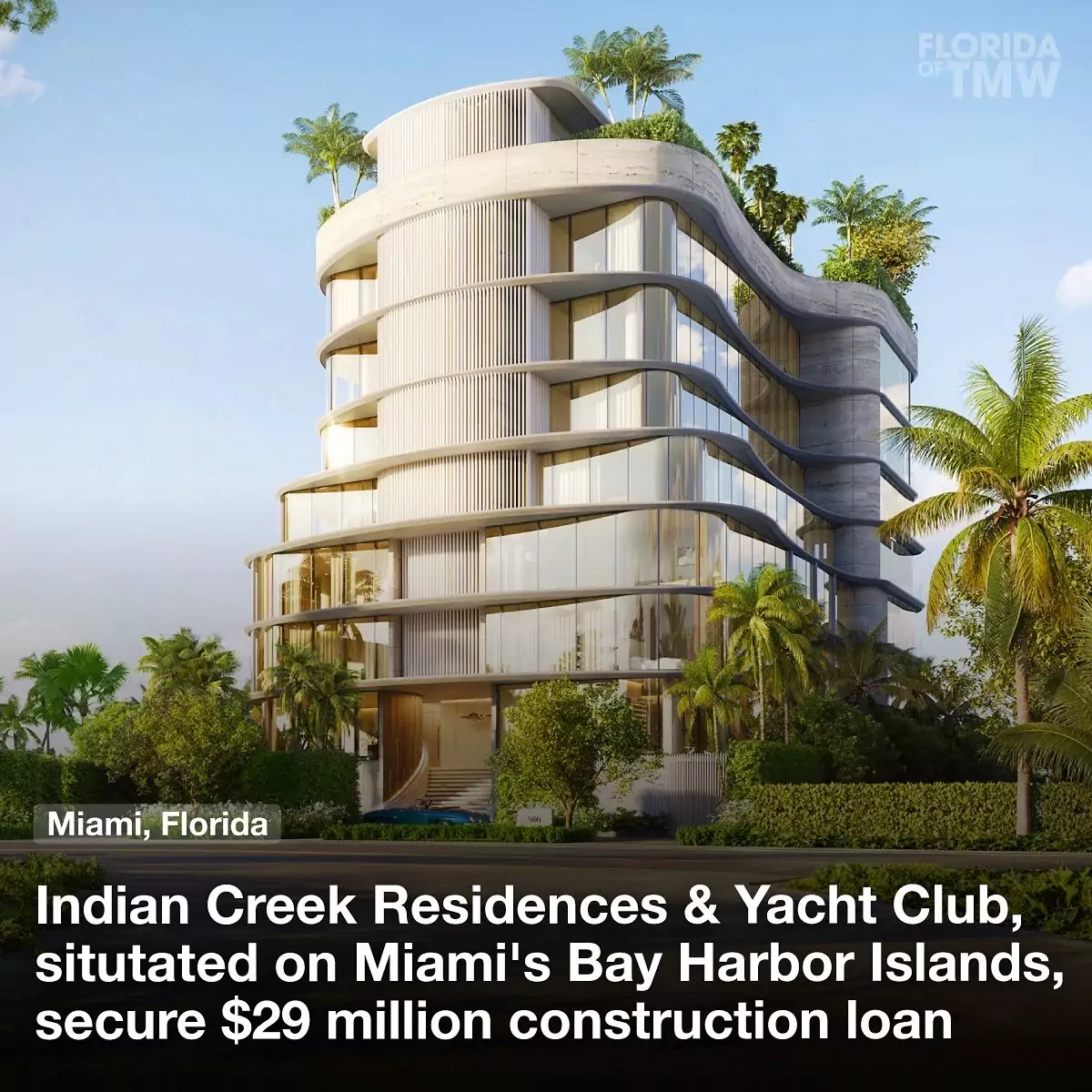 Indian Creek Residences & Yacht Club, situated on Miami's Bay Harbor Islands, secures $29 million