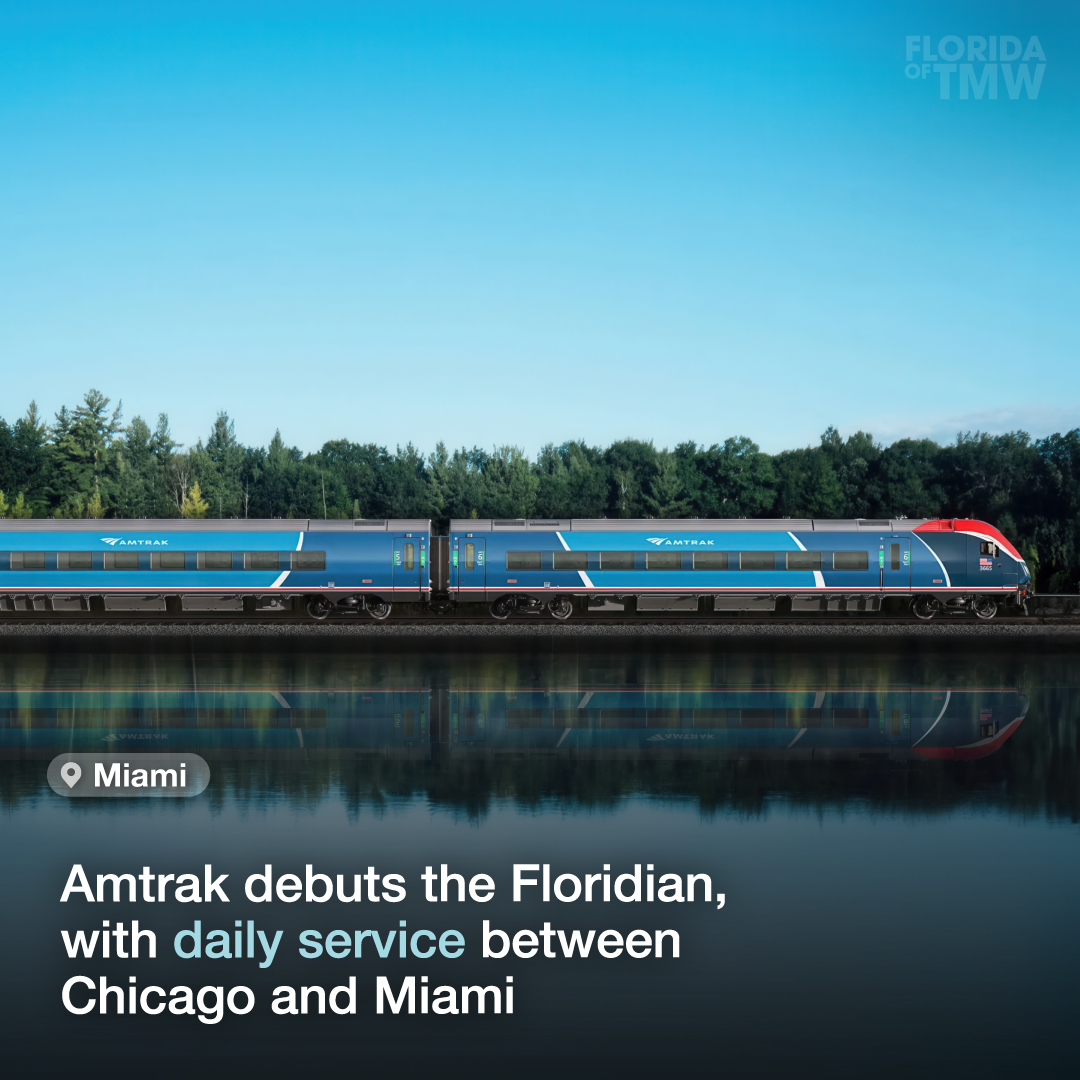 Amtrak debuts the Floridian, with daily service between Chicago and Miami