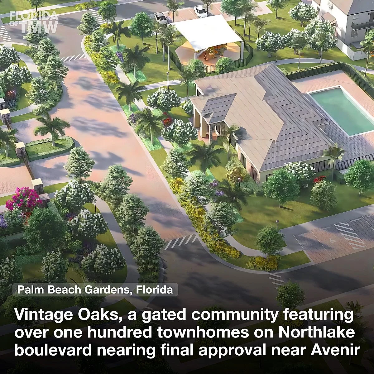 Vintage Oaks, a gated community featuring over 100 townhomes on Northlake Blvd nearing approval