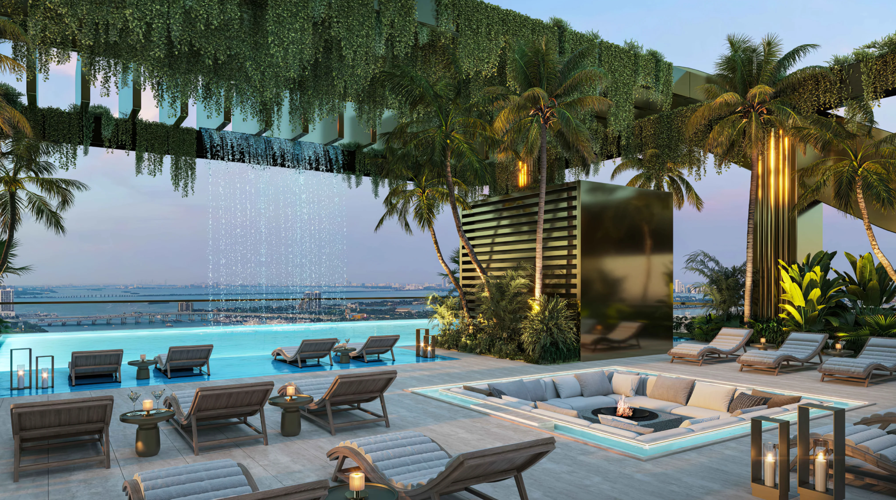 Blutrich Holdings propose Clear Residences, a 60-story 690-foot illuminated mixed-use tower in downtown Miami, offering 549 residential units and extensive amenities