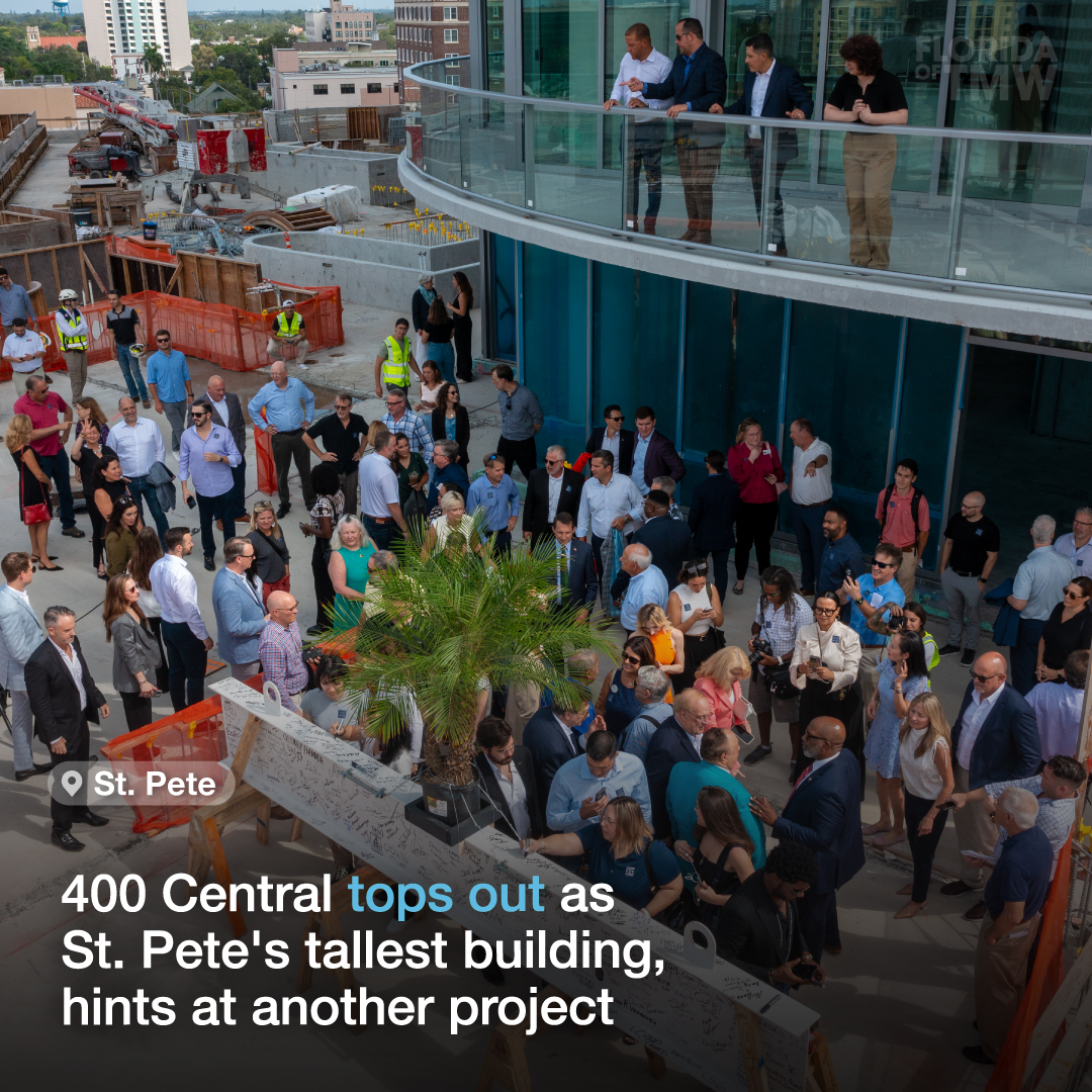 400 Central tops out as St. Pete's tallest building, hints at another project