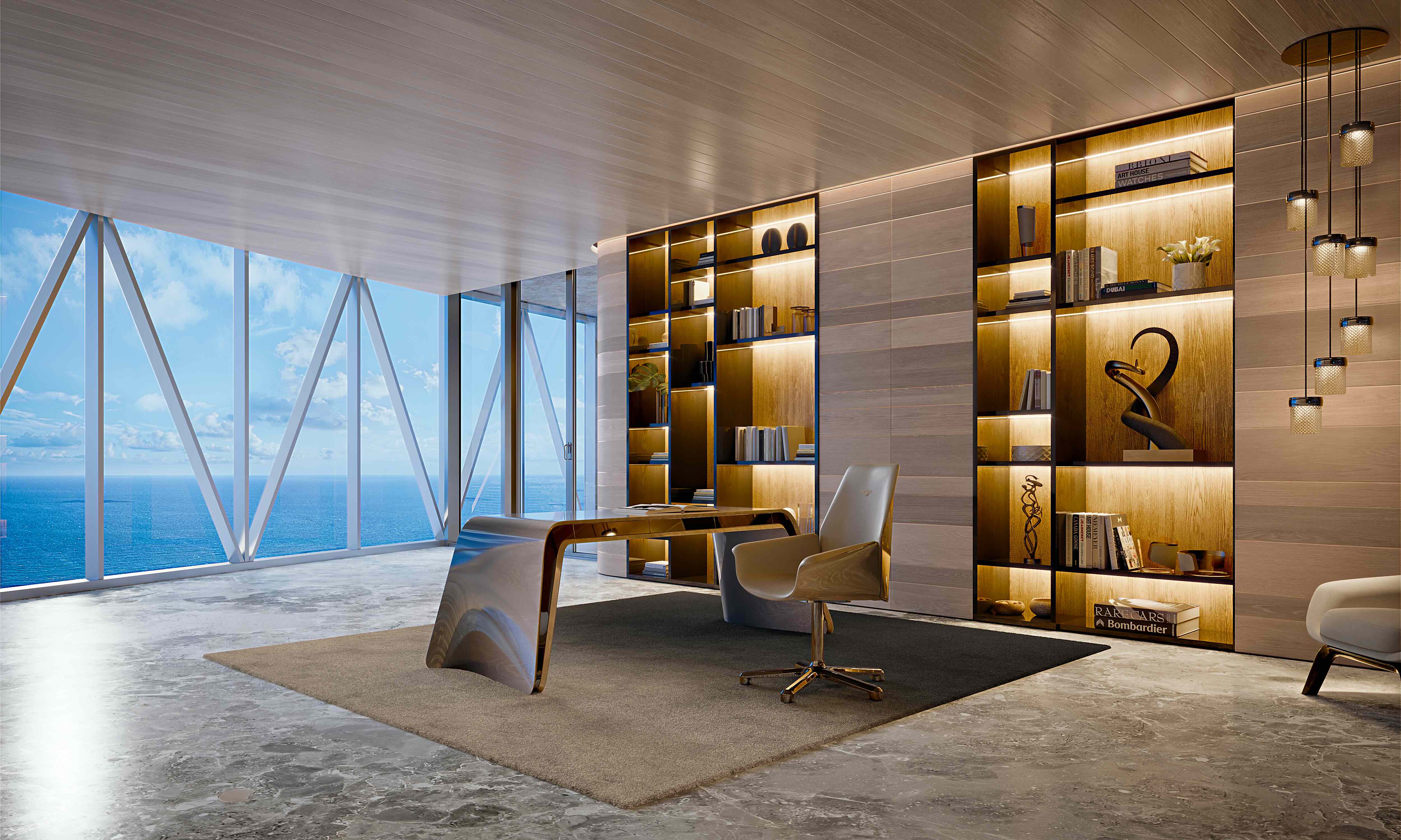 Rendering of the Penthouse, Bentley Residences Miami