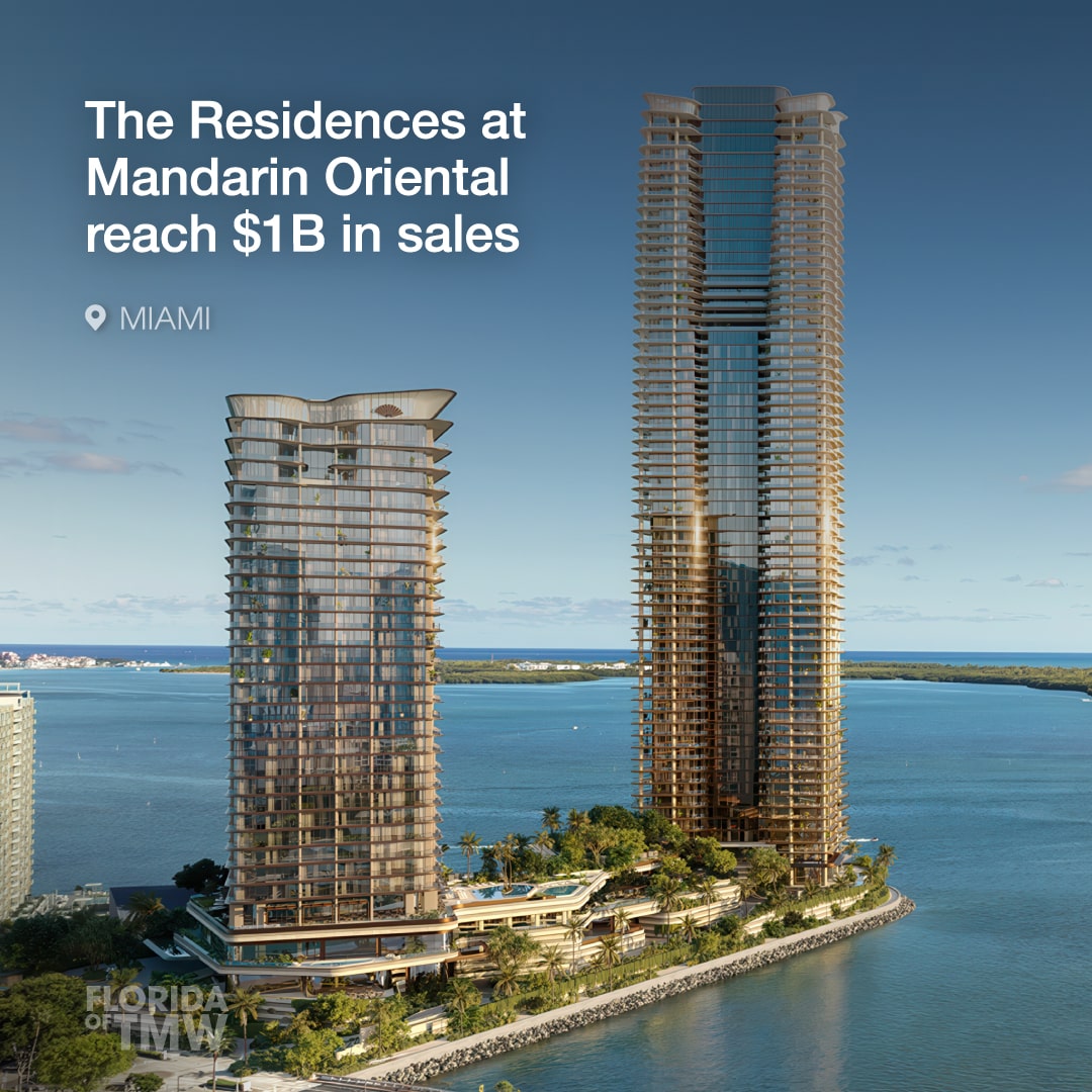 The Residences at Mandarin Oriental, Miami reach $1 billion in sales