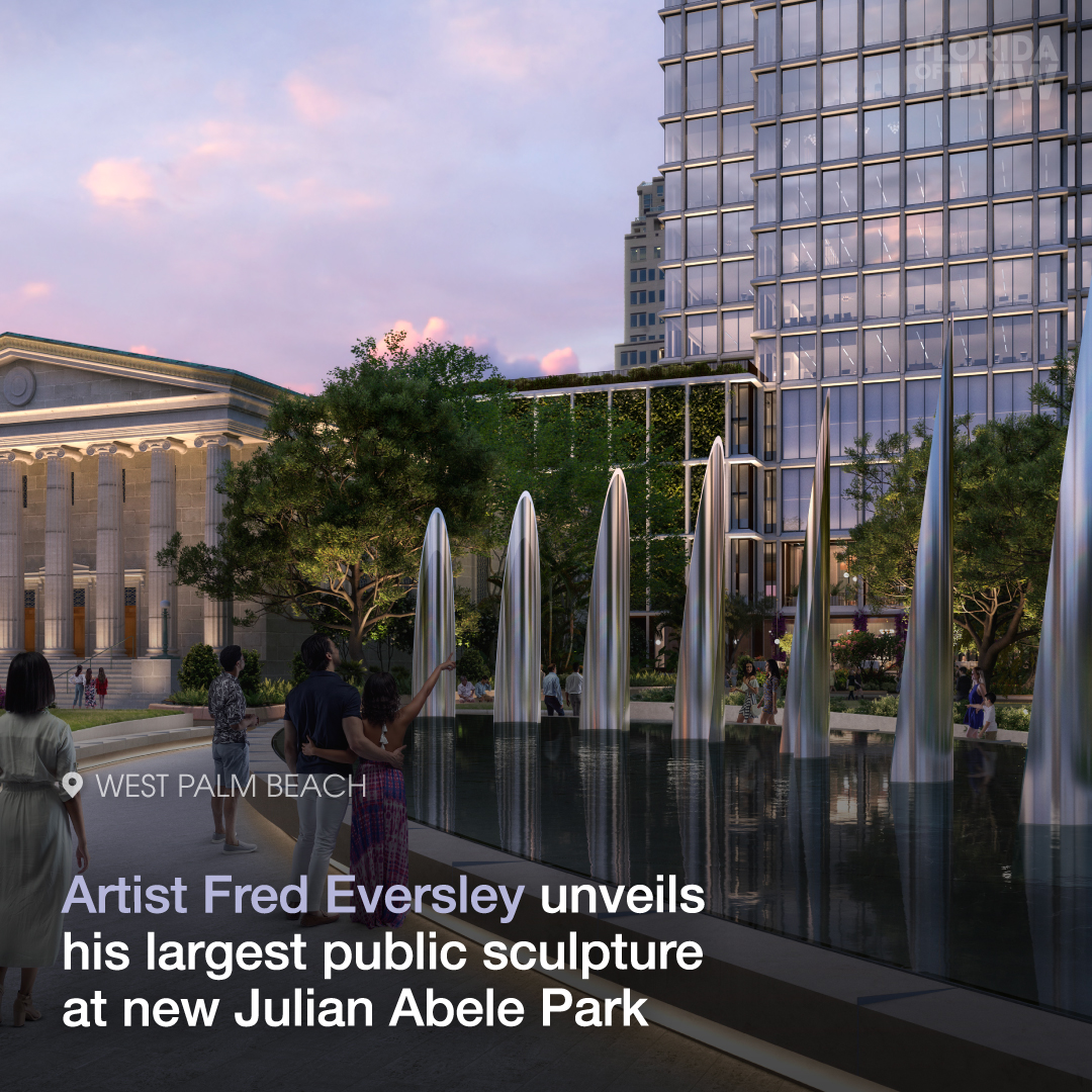 Artist Fred Eversley unveils his largest public sculpture in West Palm Beach at the new Julian Abele Park