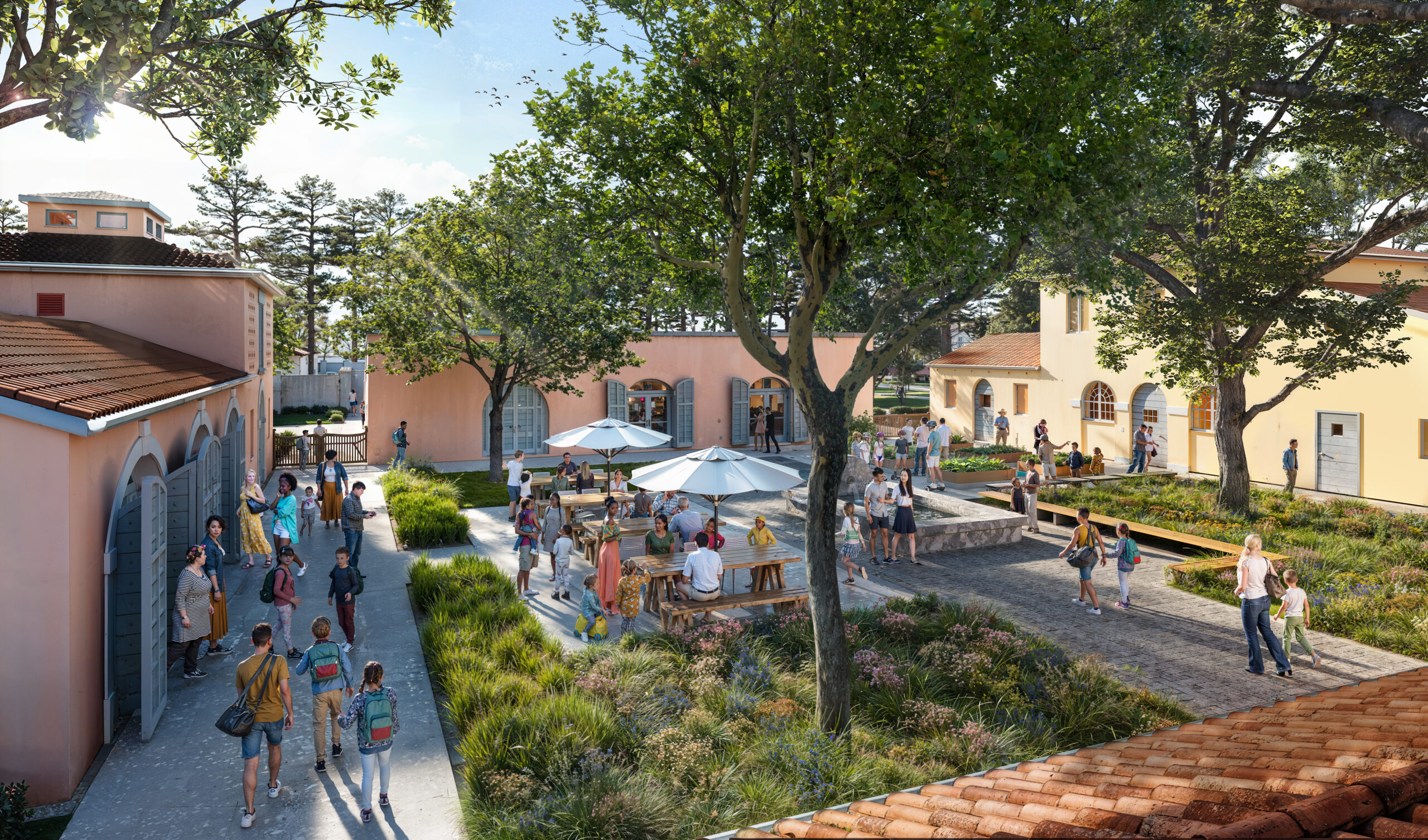 Rendering of Vizcaya Village, Beyer Blinder Belle Architects & Planners + NBW, with MAQE