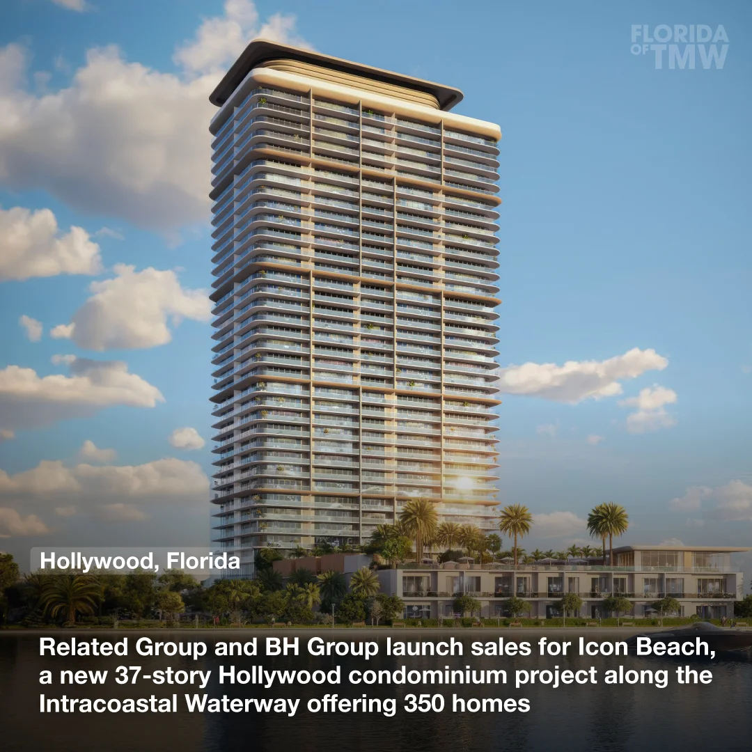 Related Group and BH Group launch sales for Icon Beach, a new 37-story Hollywood condominium project along the Intracoastal Waterway offering 350 homes