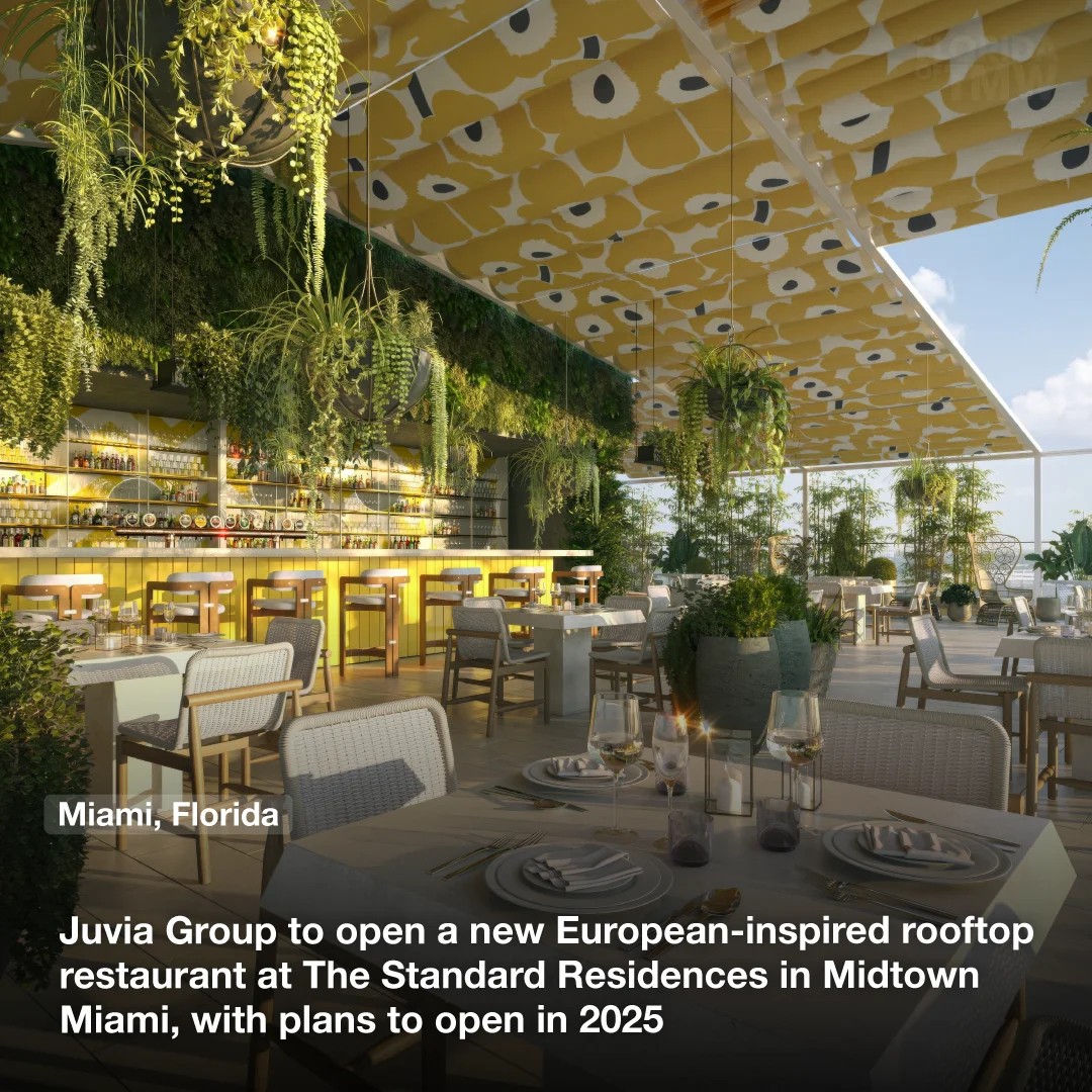Juvia Group to open a new European-inspired rooftop restaurant at The Standard Residences in Midtown Miami