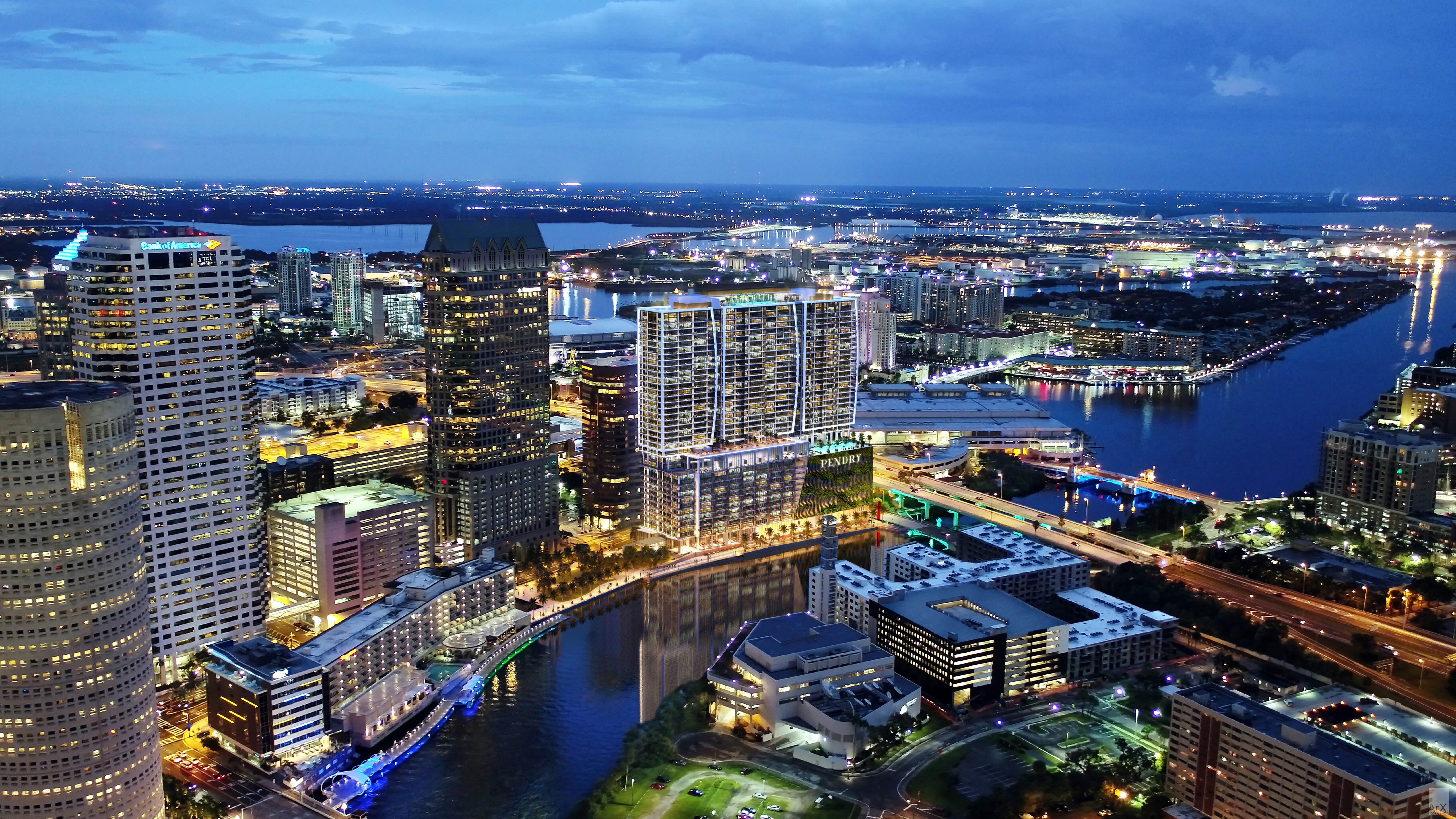Construction rises along Tampa Riverwalk on Pendry hotel-branded luxury residences
