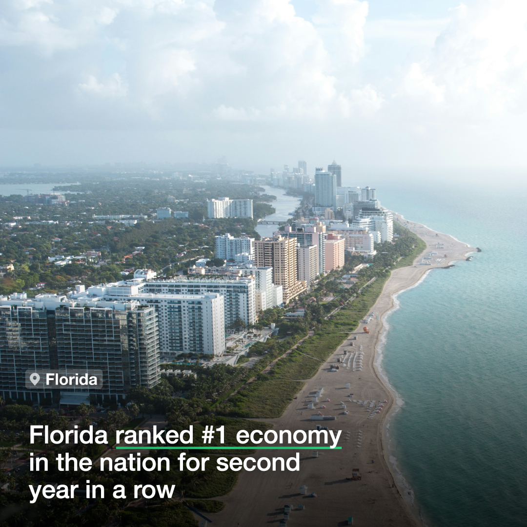 Florida ranked #1 economy in the nation for the second year in a row