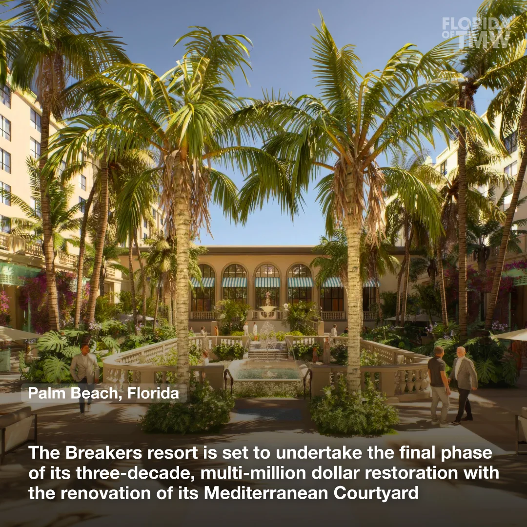 The Breakers resort is set to undertake the final phase of its three-decade, multi-million dollar restoration with the renovation of its Mediterranean Courtyard