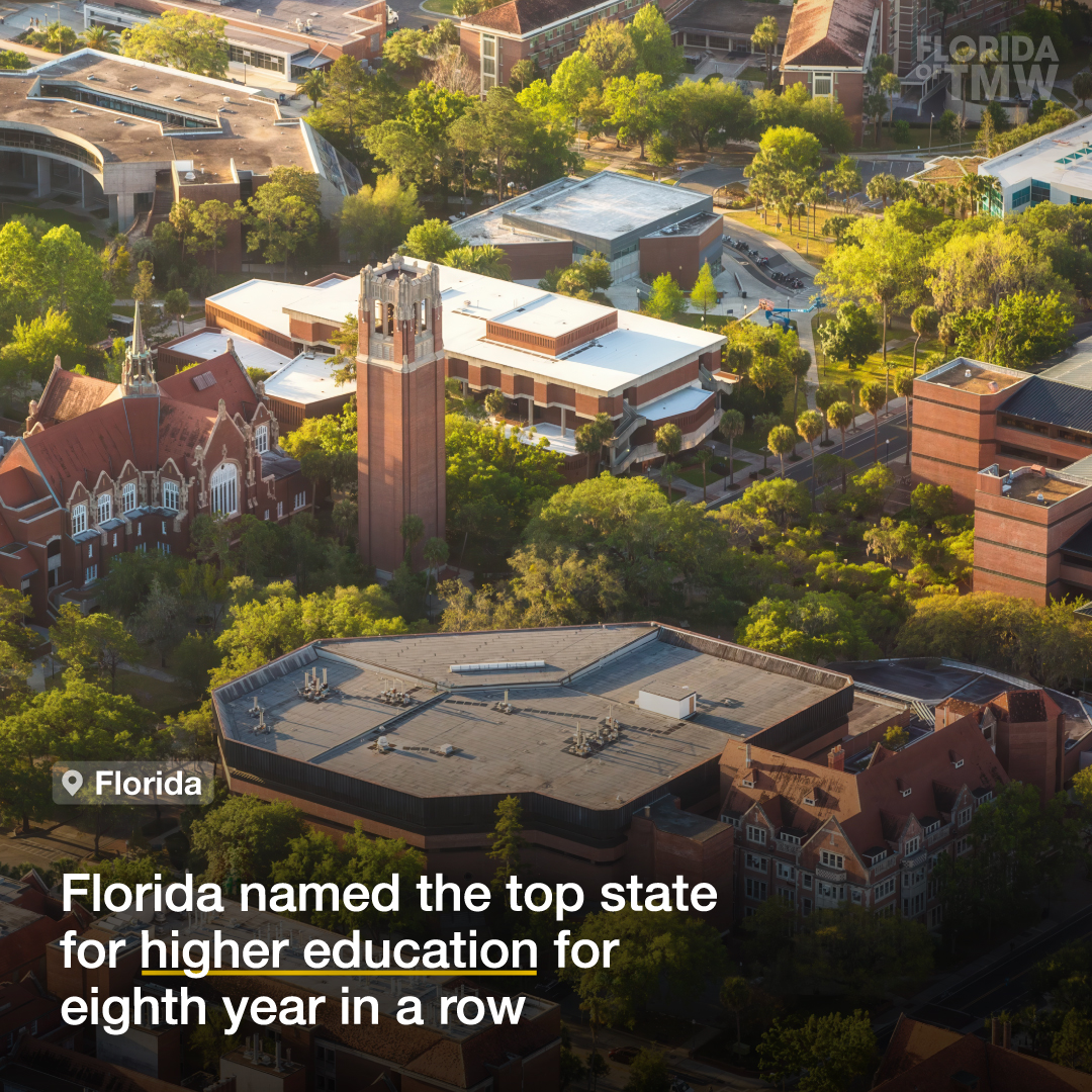 Florida named the top state for higher education for the eighth year in a row