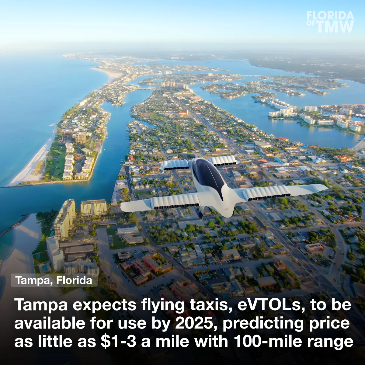 Tampa expects flying taxis, eVTOLs, to be available for use by 2025