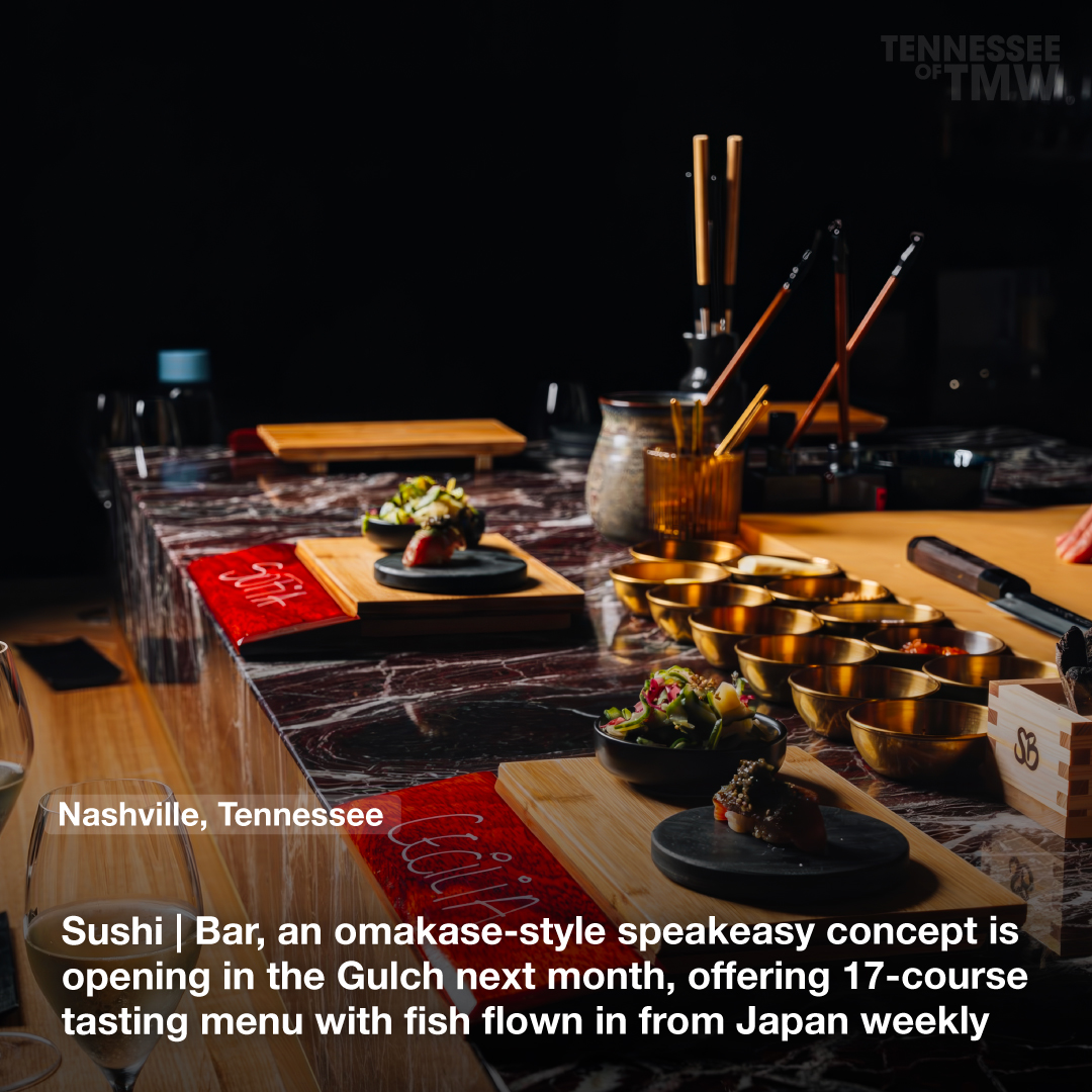 Sushi | Bar, an omakase-style speakeasy concept is opening in the Gulch next month, offering a 17-course tasting menu with fish flown in from Japan weekly