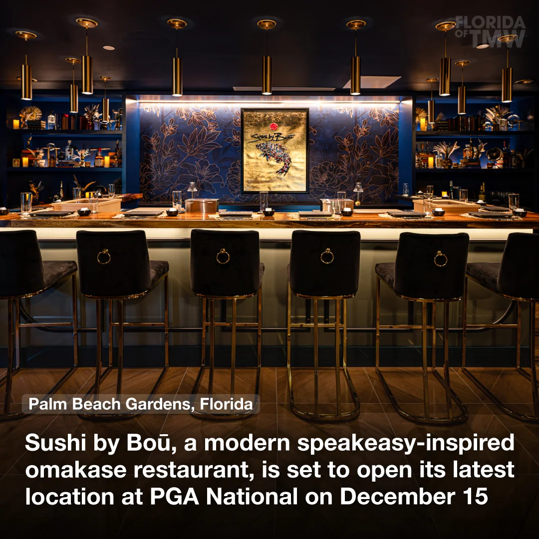 Sushi by Boū, a modern speakeasy-inspired omakase restaurant, is opening at PGA National this week