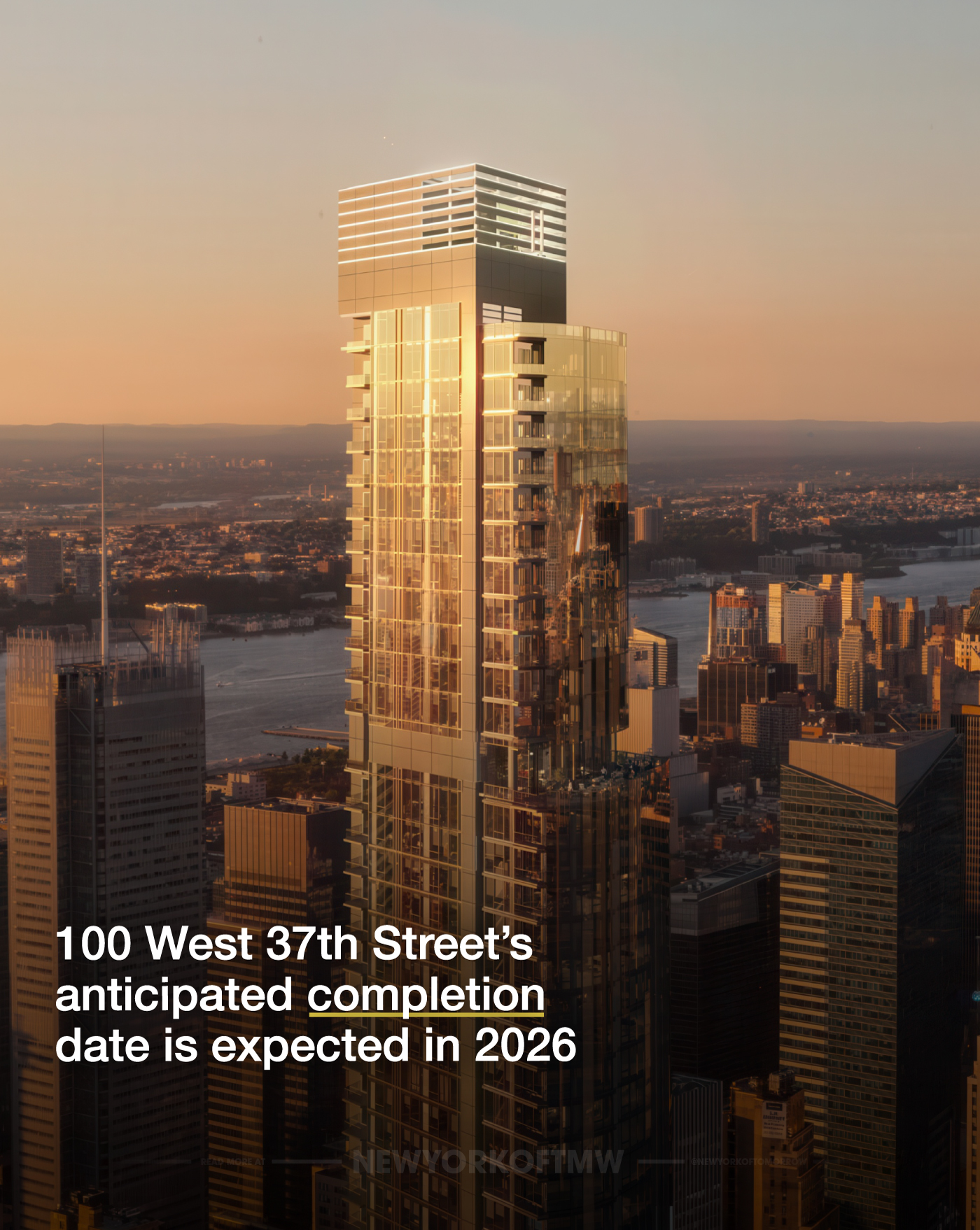 68-story 100 West 37th St. mixed-use skyscraper in Midtown goes vertical