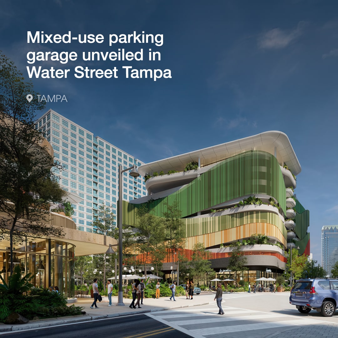 Mixed-use parking garage unveiled in Water Street Tampa