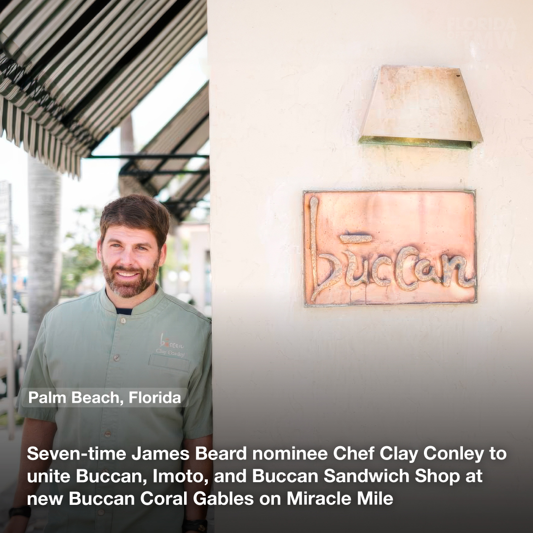 Seven-time James Beard nominee Chef Clay Conley to unite Buccan, Imoto, and Buccan Sandwich Shop at new Buccan Coral Gables on Miracle Mile