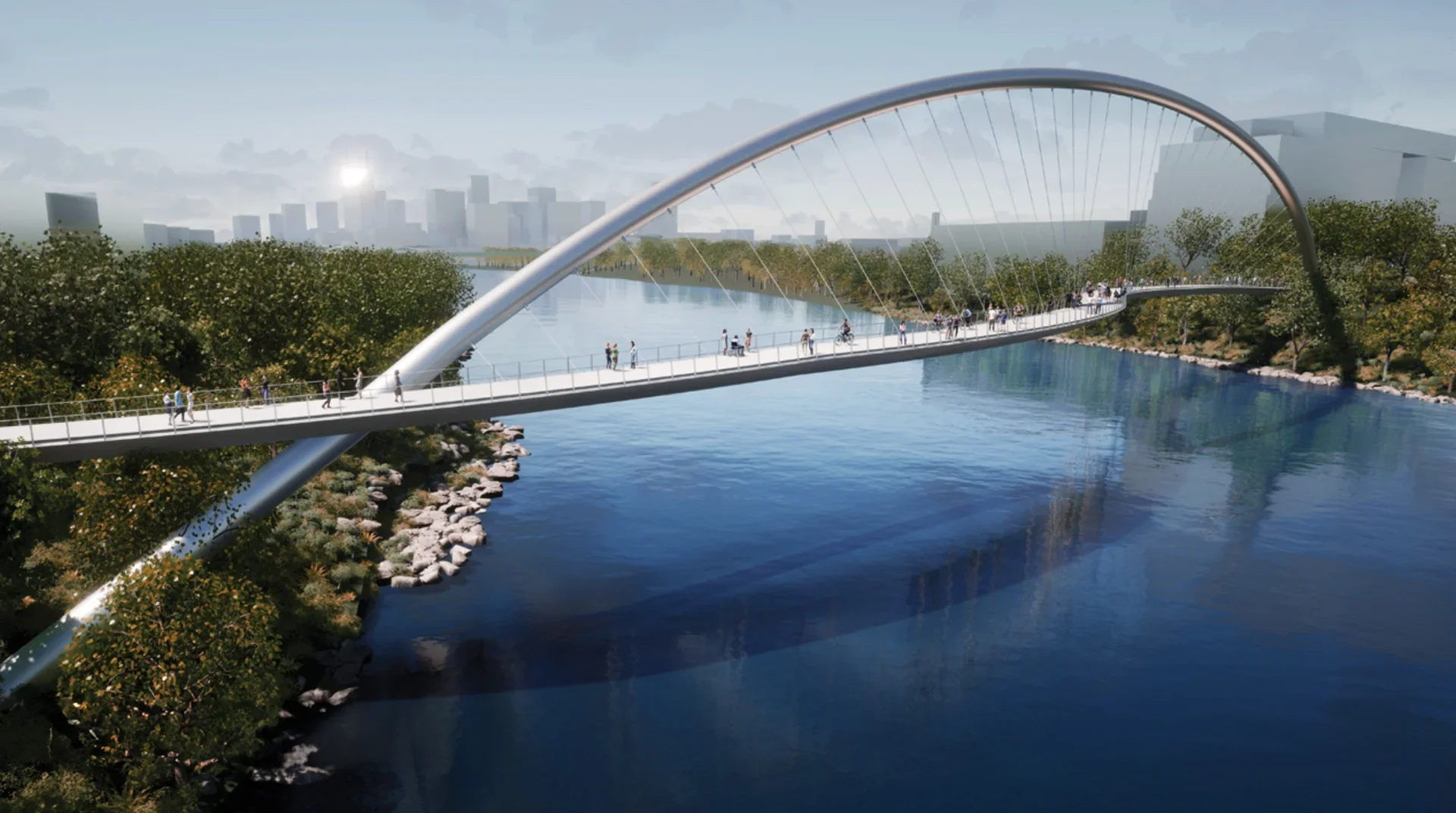 Nashville is planning a futuristic bridge that will link Nashville’s future East Bank to downtown
