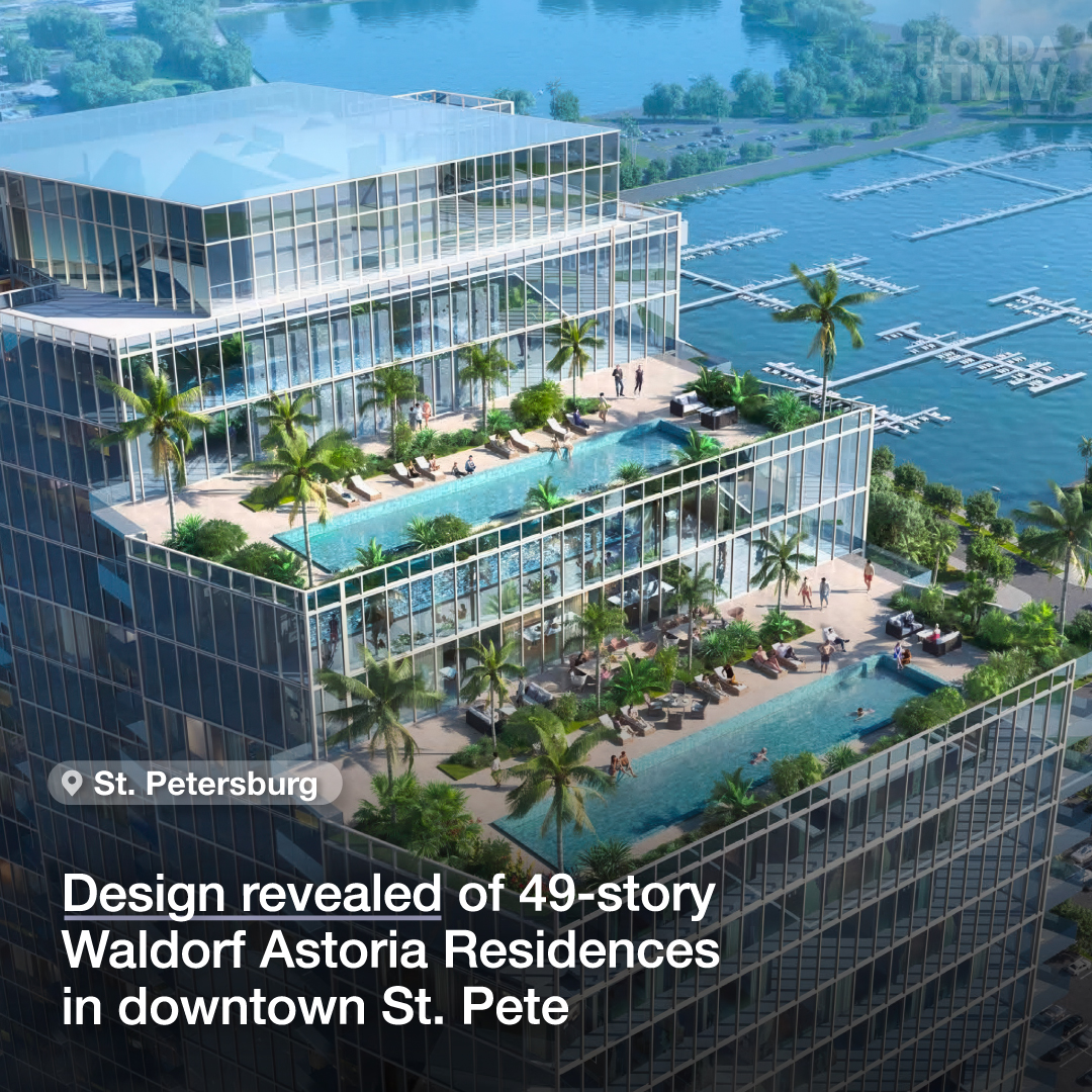 Design revealed of 49-story Waldorf Astoria Residences in downtown St. Pete