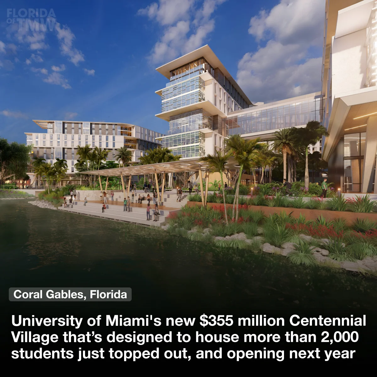 University of Miami's Centennial Village in Coral Gables reaches construction milestone, opens 2024
